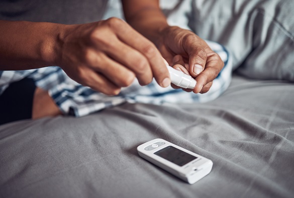 A person is setting up home testing equipment