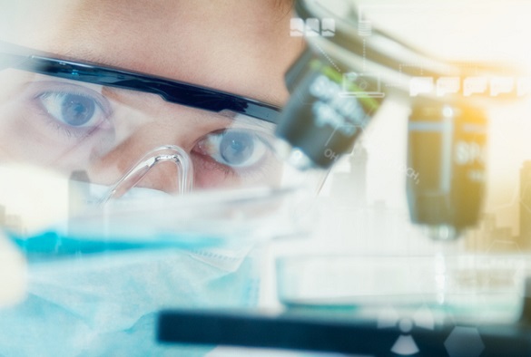 A scientist is working in their lab