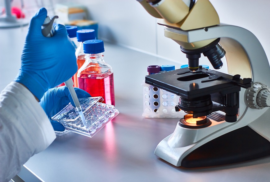 A scientist is working in their lab