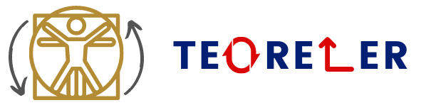The Teoreler logo is the organisation name to the right of a line drawing of a vitruvian man