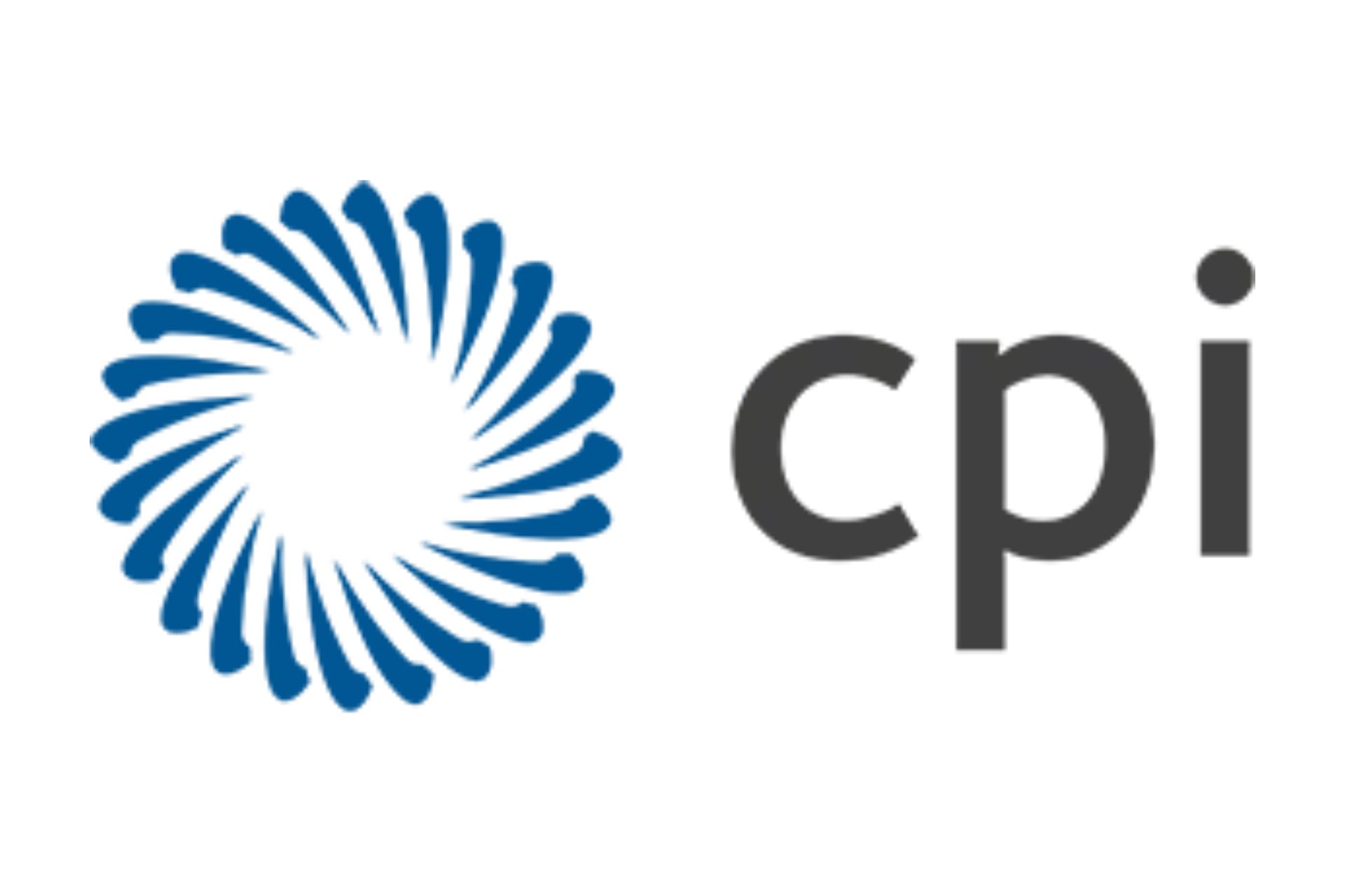 the CPI logo is a swirl of lines with the initials 