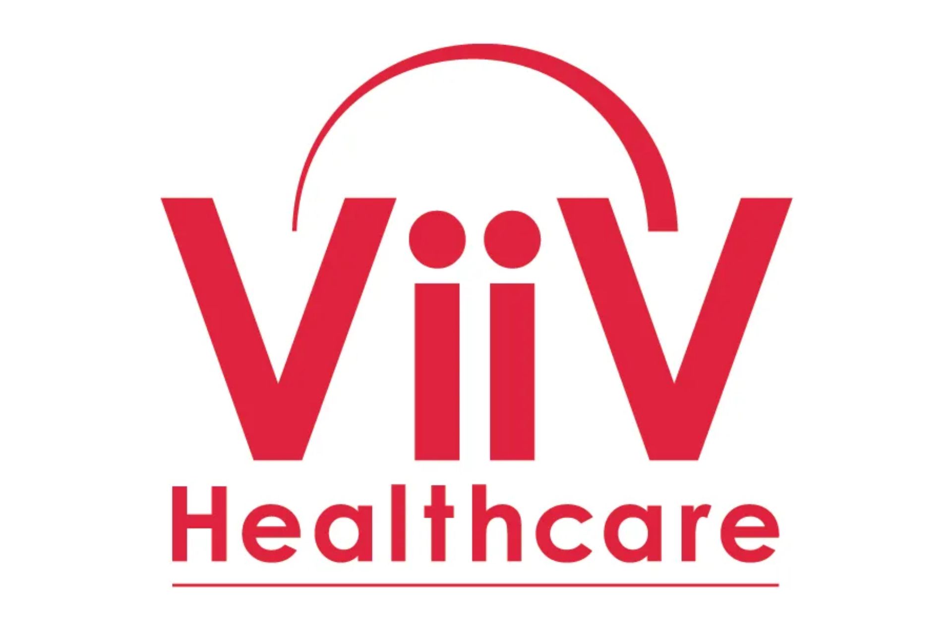 The ViiV Healthcare logo is the company name with an arch over it.