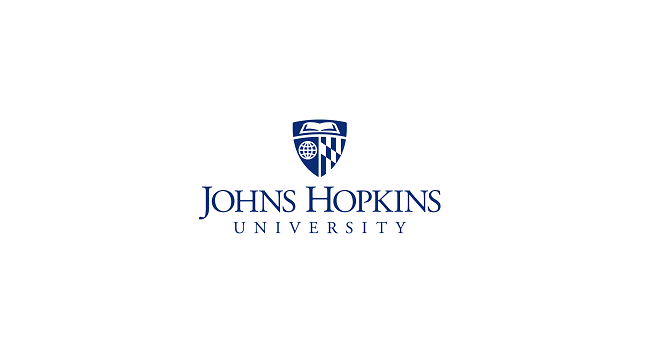 Johns Hopkins University logo is the Institution name under its crest