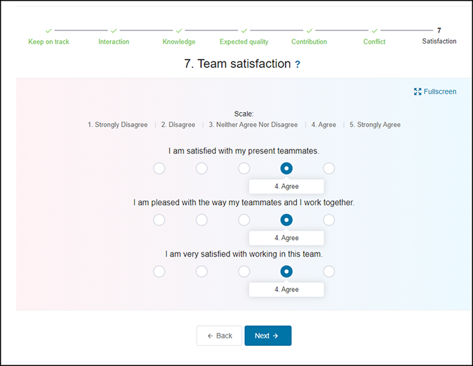 Buddycheck Evaluation Screen