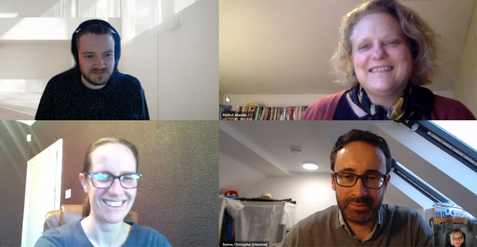 Host and Four Guests in Online Meeting