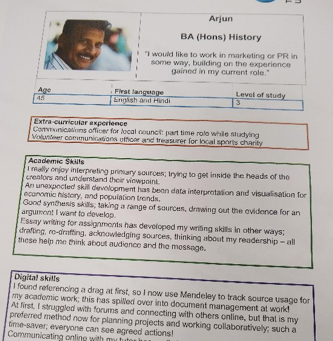 Working out how/if the student matches the required digital skills of the above job description (from Wendy Mear’s session, OU).