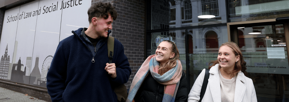 Students Outside Building Entrance