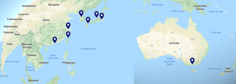 Map of Asia and Australia