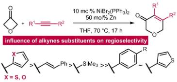 On the Regioselectivity of the Nickel-Catalyzed Insertion of Alkynes into the Carbon–Carbon Bond of Oxetan-3-one