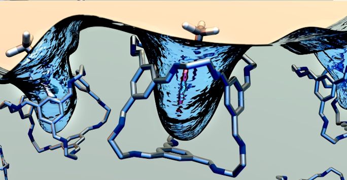 Liquids with holes – porous liquids containing molecular cages can improve gas capture and storage. Credit: Adam Kewley