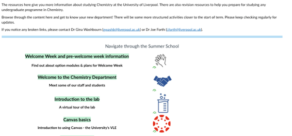 Website homepage for a summer camp, featuring activities, registration details, and camp information.