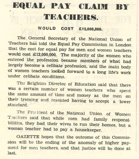 Extract from Gazelle about equal pay among lecturers