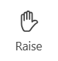 Screenshot of a Microsoft Teams Raise icon with hand graphic