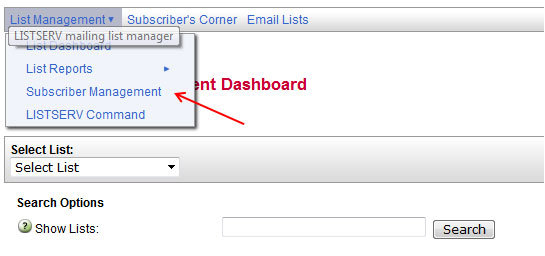 listserv subscriber management