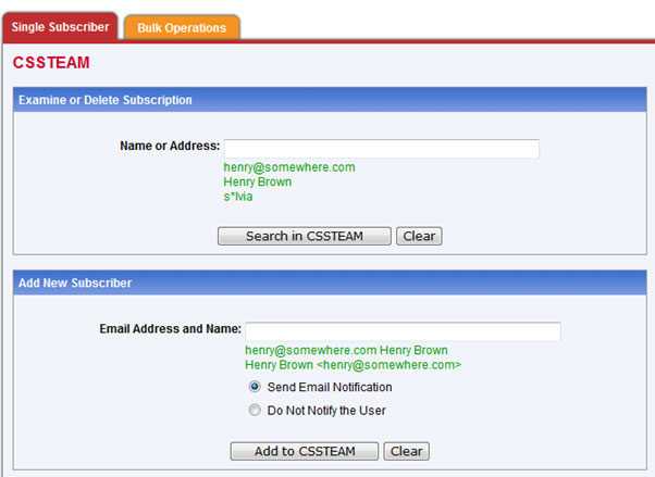 listserv update subscribers