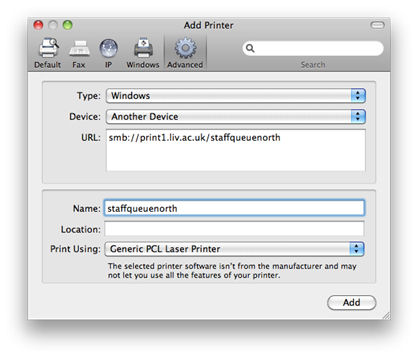 image of add printer box 
