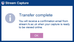 Stream Capture - transfer complete