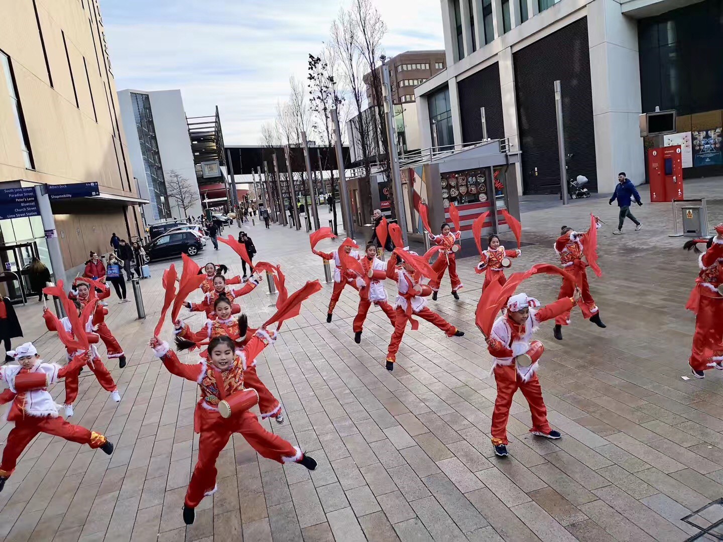 Waist-Drum Performance in Liverpool City Centre 