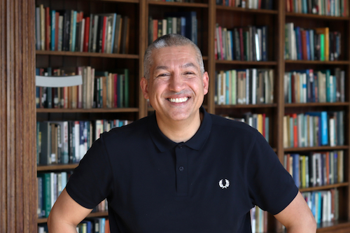 Dr Richard Benjamin stood in the SOTA Library