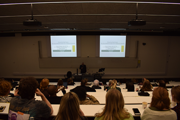 A group of students attending a lecture