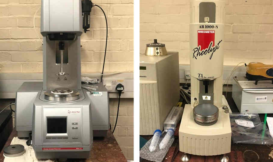 Two rheometer machines