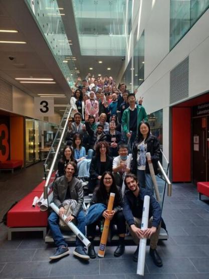 Poster day group of students on stairs