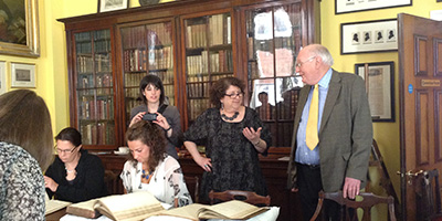 Dena Goodman and David Brazendale at an Eighteenth-Century Worlds event