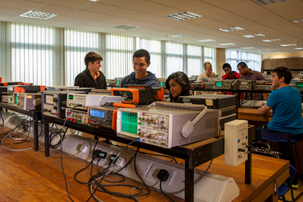 Students in Electronics Laboratory