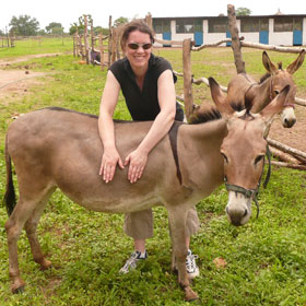 Dr Debbie Archer in Gambia doing charitable work