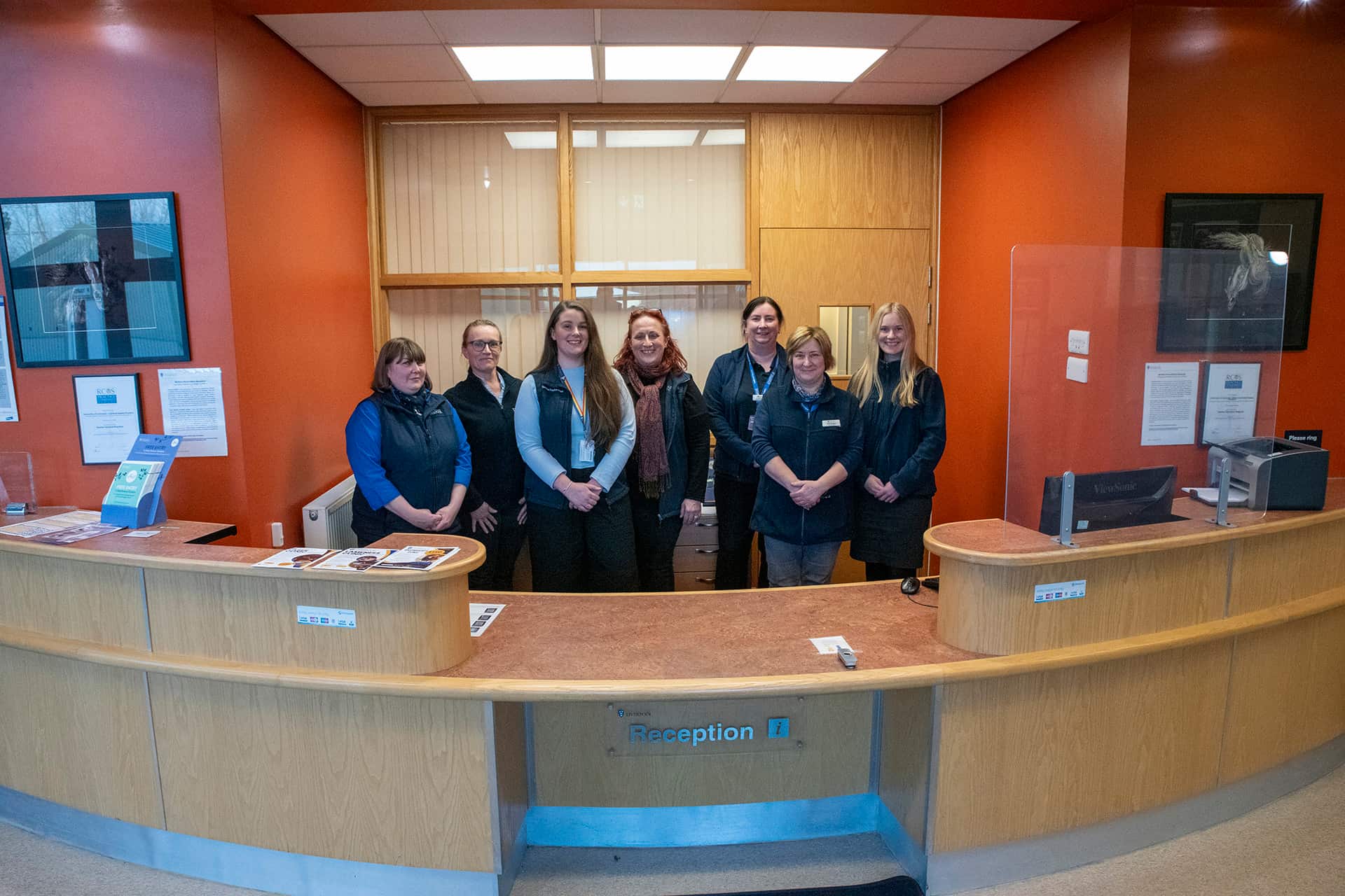Staff at equine practice reception
