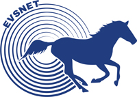 Blue image of cantering horse with surveillance radar