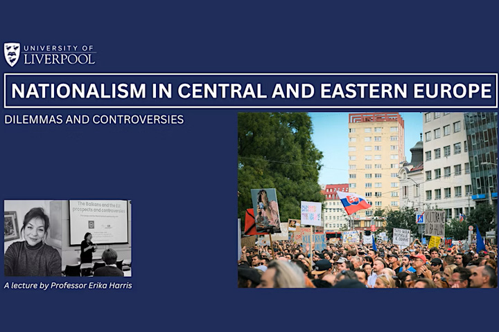 Nationalism in central and eastern Europe presentation slide with photo of Erika Harris