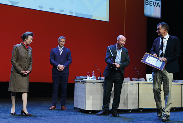 Pete Clegg collecting award at BEVA conference