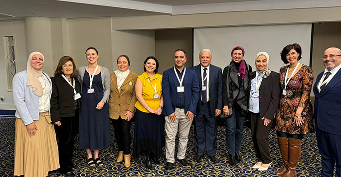 Dr Humphreys in Egypt with Sondos Albadri and colleagues