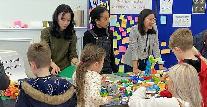 Attendees at the 'Healthier Future' activity at Meet the Scientists