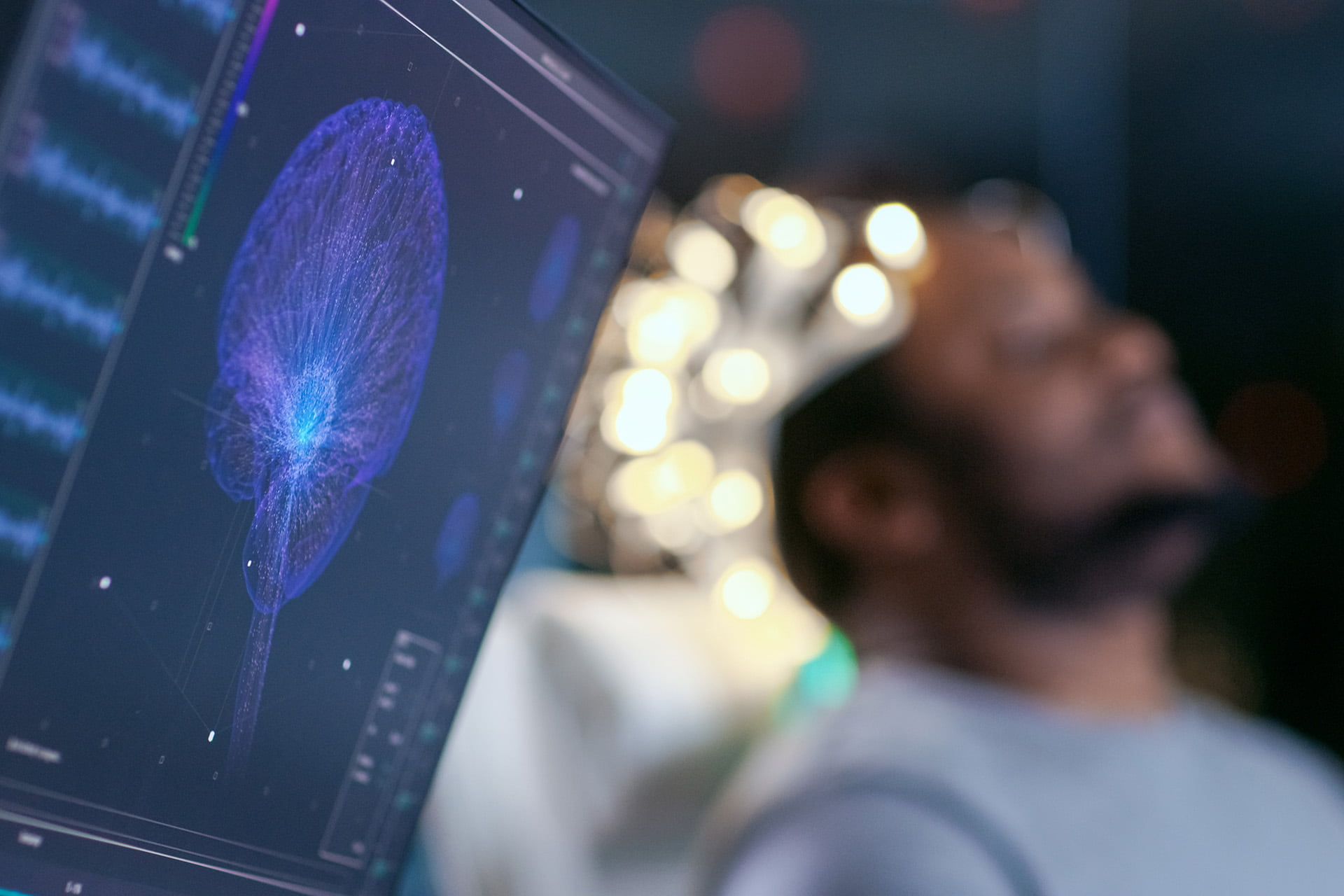 Patient having brain scan