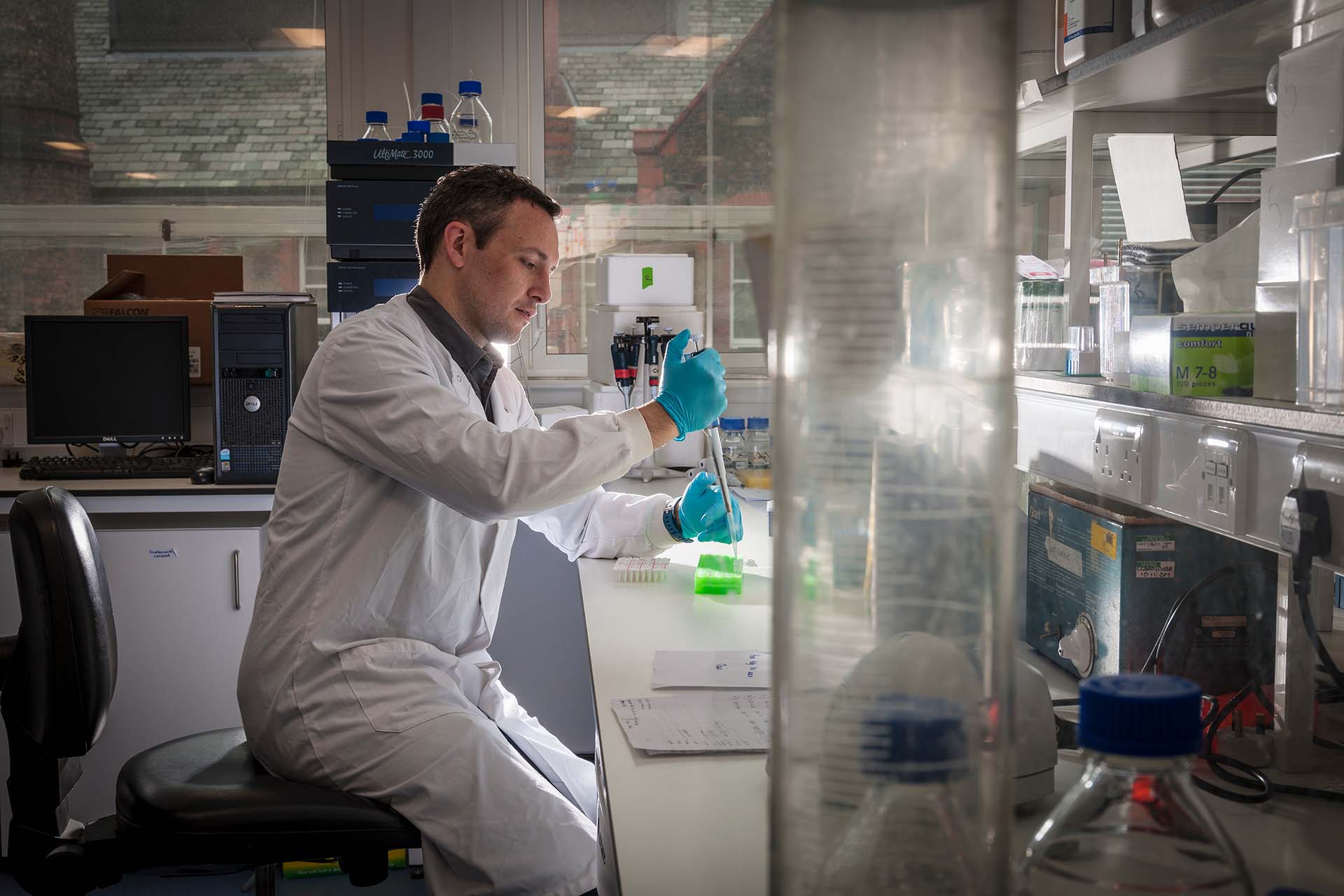 Student working in the lab