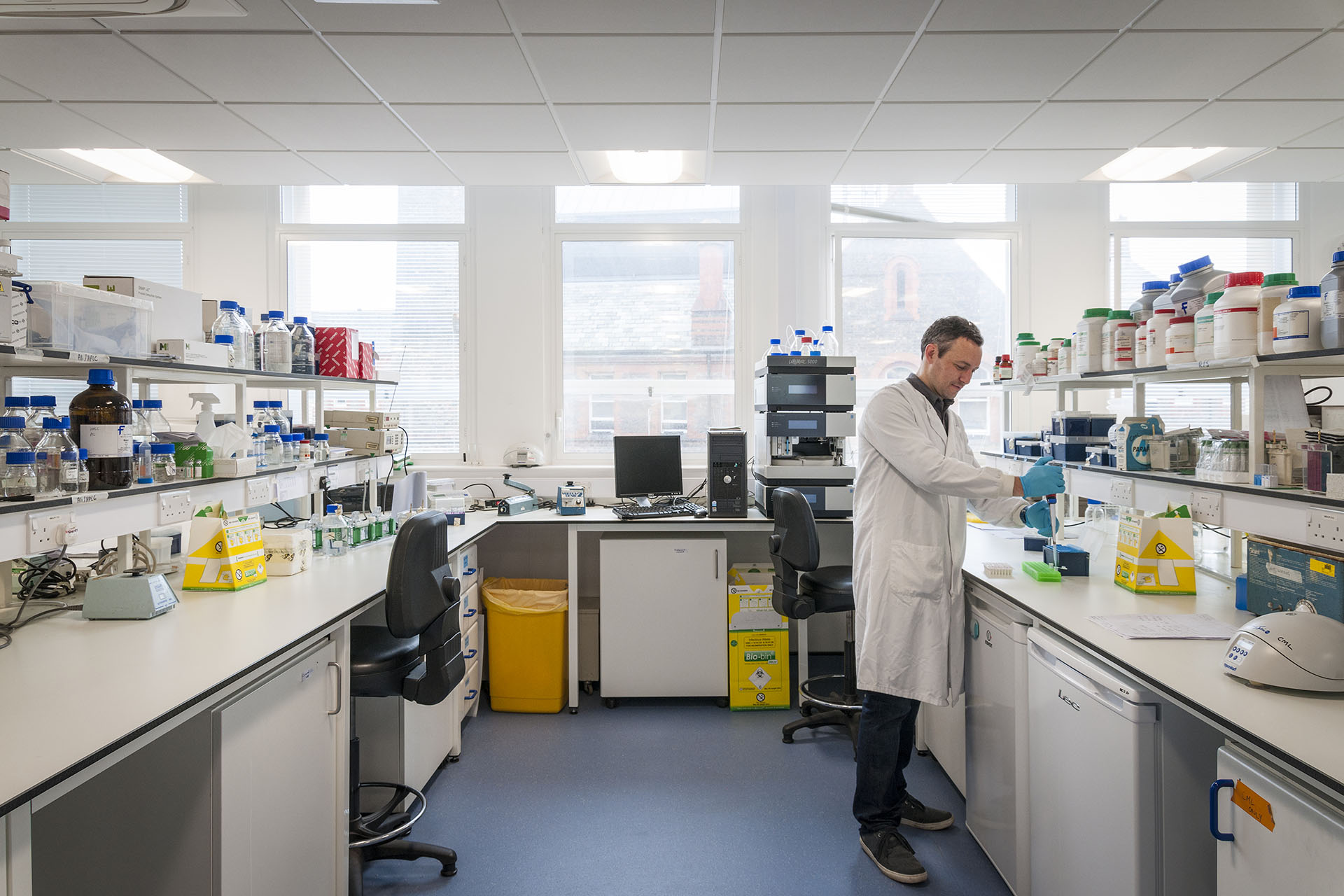 Scientist working in lab