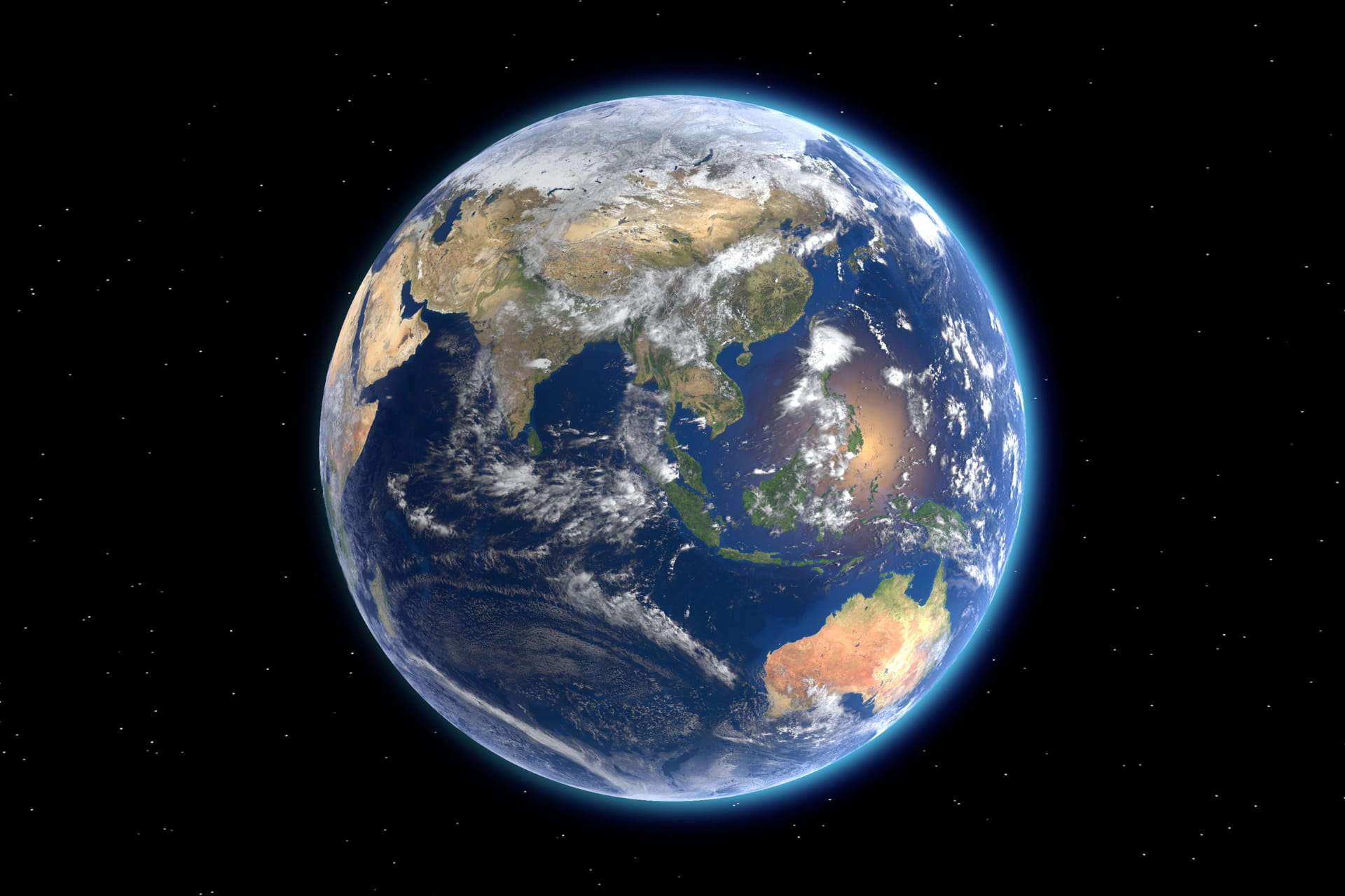 Earth's sphere as seen from space