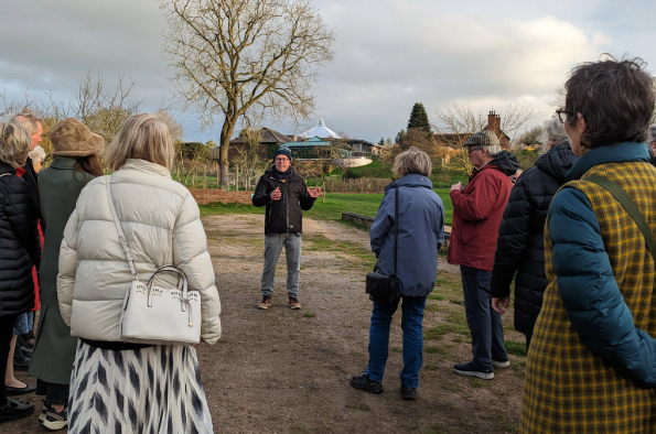 Guests taking a guided tour at Ness Botanic Garden