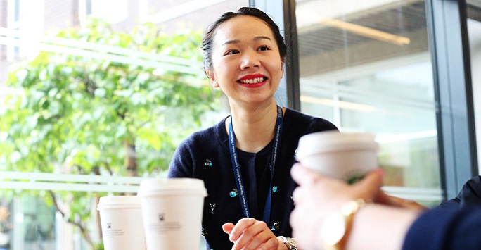 Student with coffee