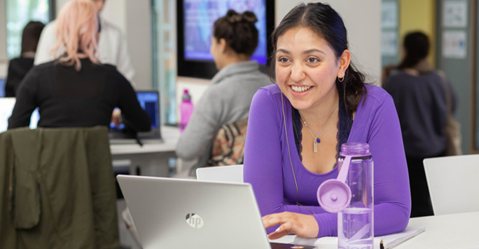 Student with laptop