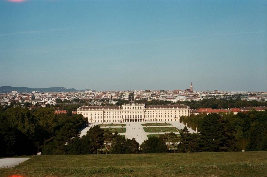 A view for the gardens and the view from the Gloriette in Vienna