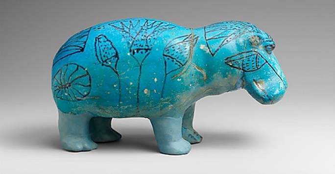 Faience hippo statuette, Metropolitan Museum of Art, New York