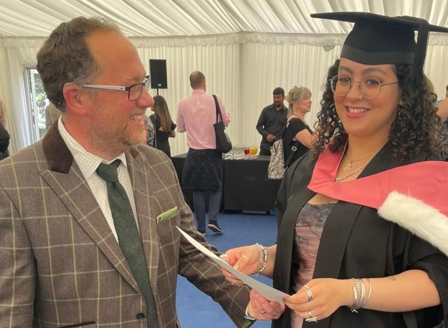 Professor Mark Towsey with History graduate