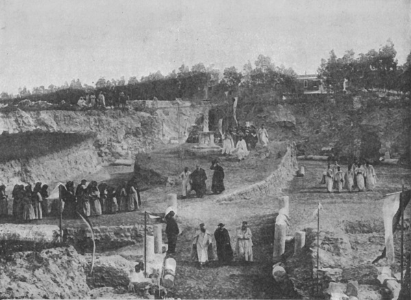 Festival to celebrate martyrdom of Perpetua and Felicitas in Carthage amphitheater, 1903. From Alfred Delattre 1902 Un pèlerinage aux ruines de Carthage et au Musée Lavigerie. Jevain, Lyon.