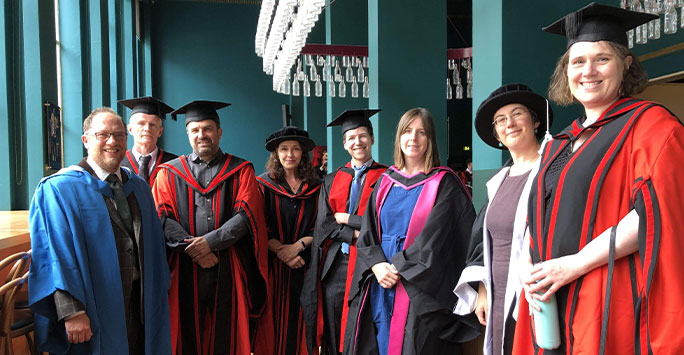 History staff and PhD students at summer graduation 2022