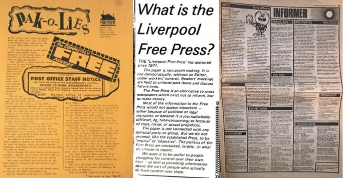 Newspaper clippings explaining about the Liverpool Free Press