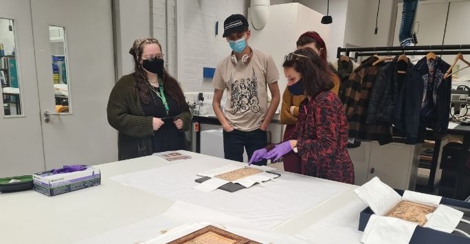 Students at the conservation centre with Dr Chrissy Partheni.