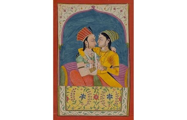 Image of two indian princesses embracing c.1780